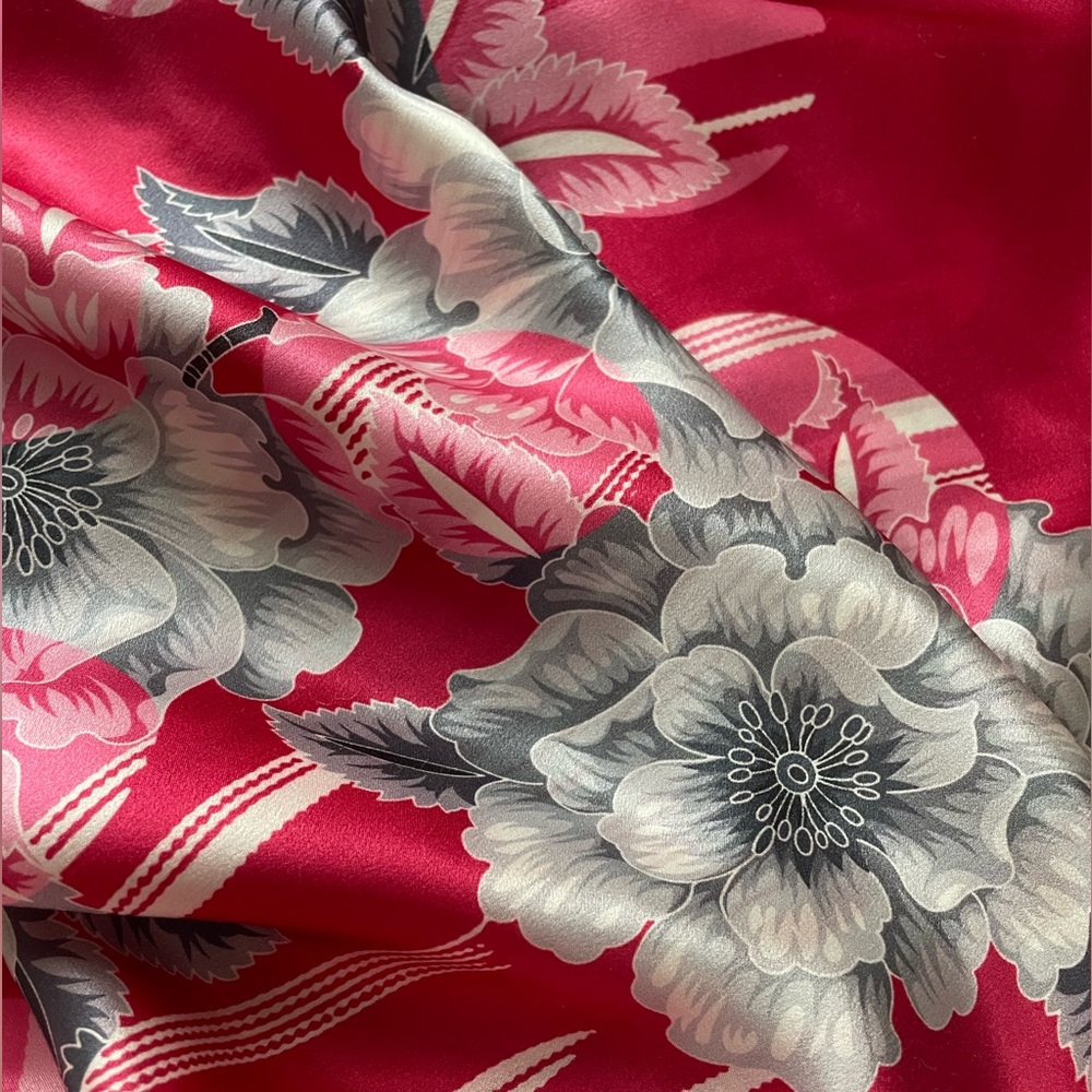 100% Silk Pink Scarf, 35” x 35”